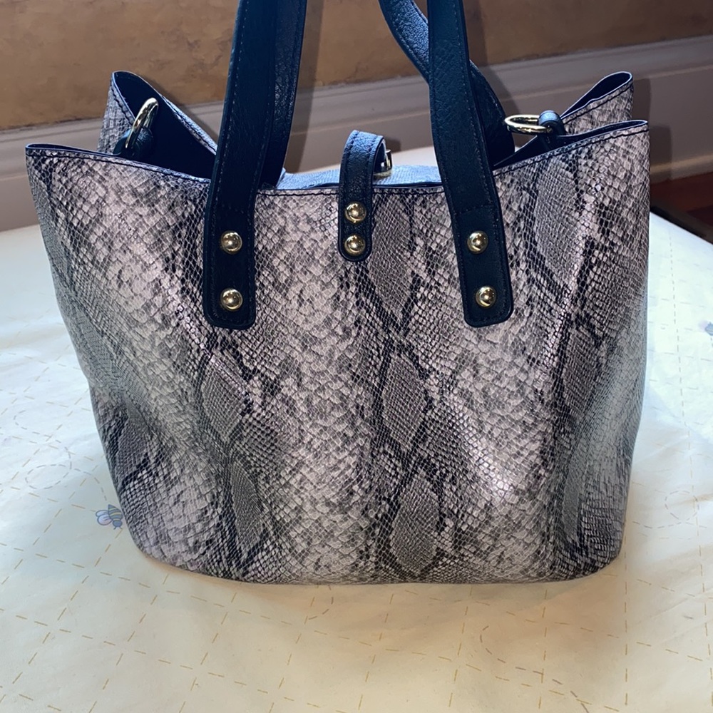 Charming Charlie Python Print Handbag With Remova… - image 3